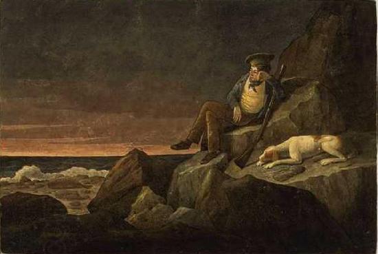 Augustus Earle Solitude, watching the horizon at sun set, in the hopes of seeing a vessel, Tristan de Acunha China oil painting art